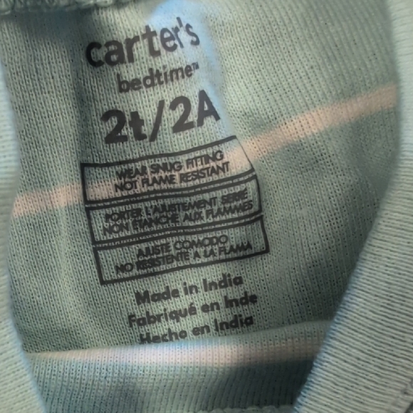 Carter's Aqua and Cream Pajama Set with Tropical Print - Picture 2 of 3